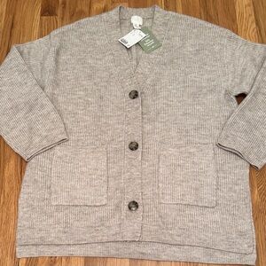 H&M Beige Ribbed Knit Sweater